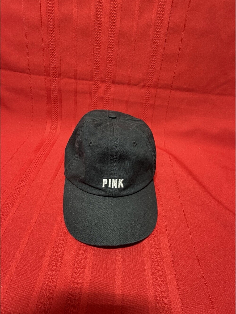 VS Pink Embroidered Logo Baseball Cap Hat Black NWT